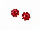 BRINCO PEQ. BASE FLOR COM STRASS SWAROVSKI VERMELHO